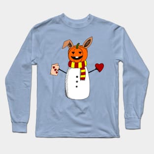 Happy Whatever! Pumpkin Snowman Bunny Long Sleeve T-Shirt